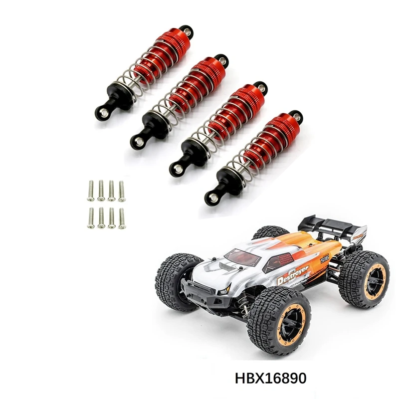 4Pcs Metal Shock Absorber Damper For HBX 16889 16889A 16890 16890A SG1601 SG1602 1/16 RC Car Upgrade Parts Accessories