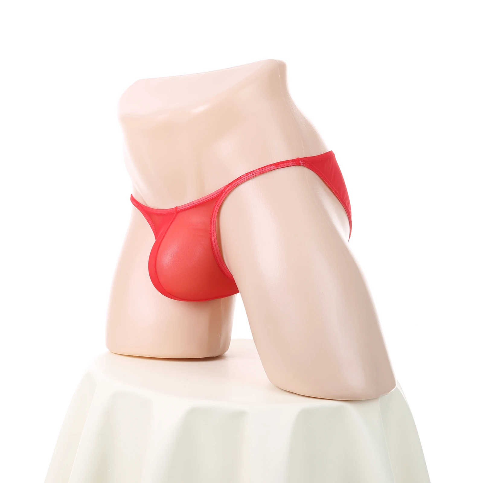 

Men Mesh Briefs See through Sexy Ultra-thin Underpants Breathable high-cut Mini Panties Transparent Low Waist Male Underpants