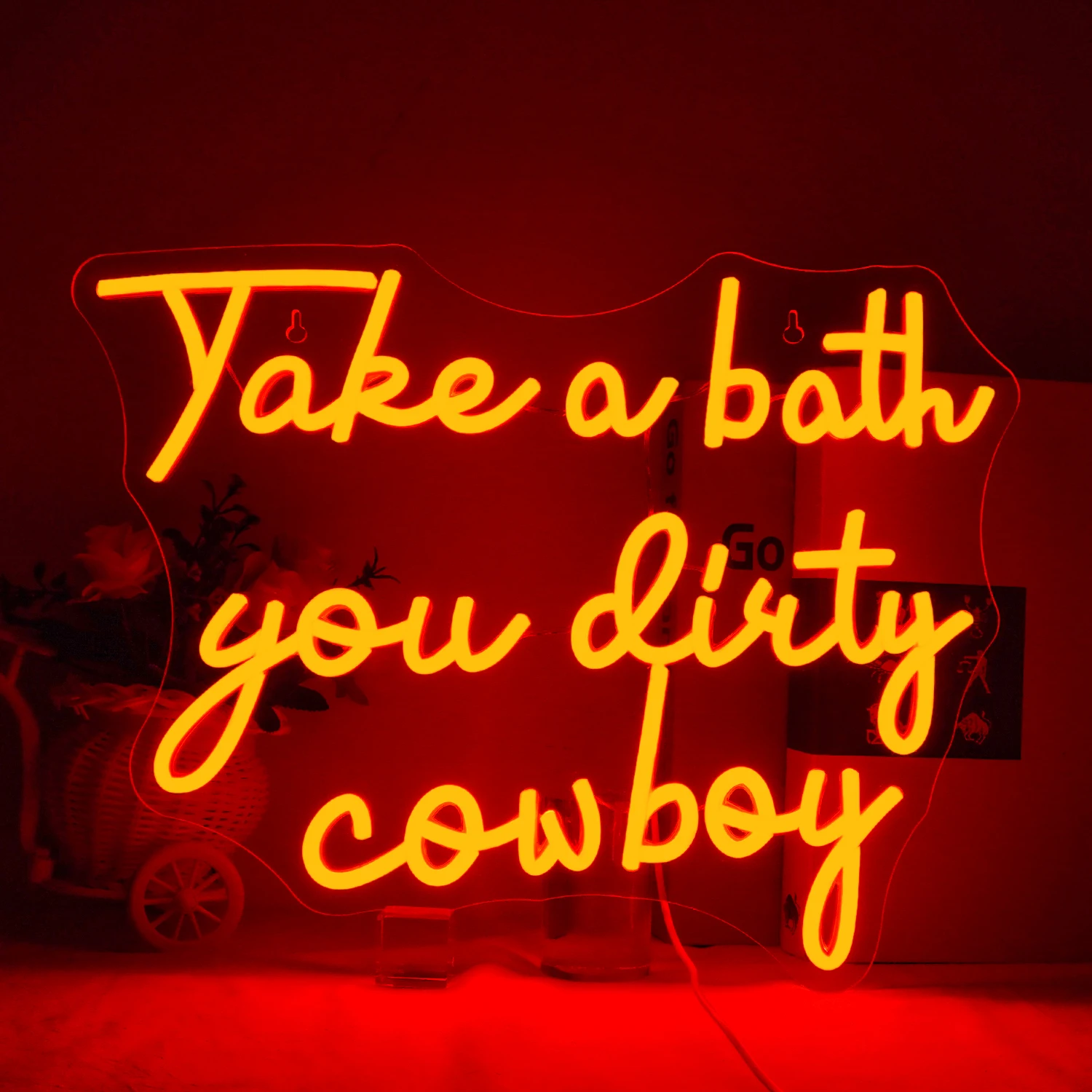 

Take A Bath You Dirty Cowboy Neon Led Sign Letter Neon Lights Room Decoration Hotel Business Shop Bathroom Wall Decor Lamp Signs