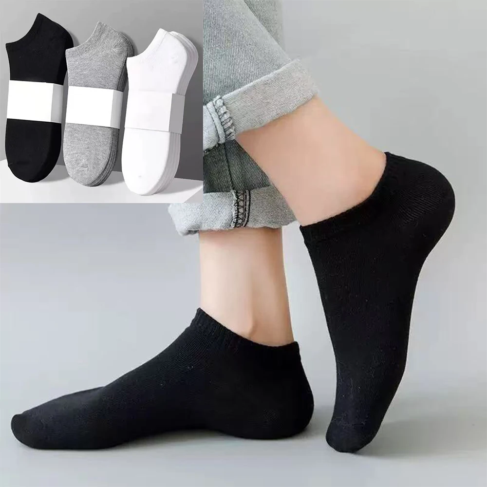 10 paires de chaussettes bateau pour hommes, nouvelles, pour le sport et les affaires, absorbant la transpiration, couleur unie, polyvalentes, pour l'été et l'automne, cadeau