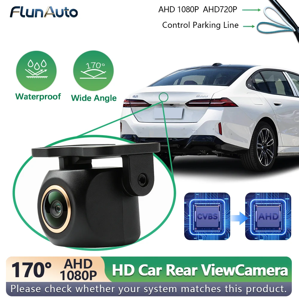 AHD/CVBS 1080P Night Vision Golden Fisheye Lens Car Reverse Backup Rear View Wide Angle Vehicle Camera Android DVD Monitor