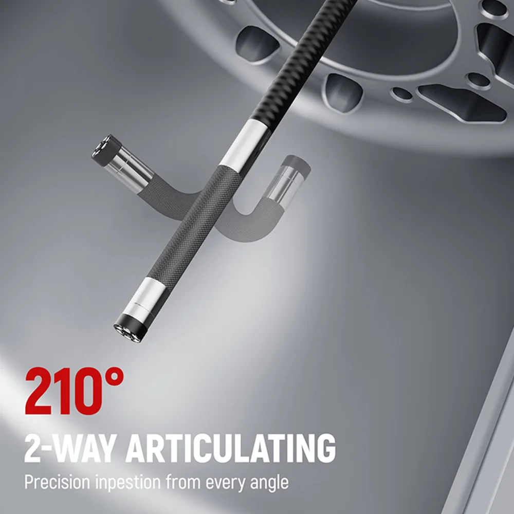 KAIWEETS KBA02 1080P Articulating Borescope – 210° Bendable Inspection Camera, 0.25in Ultra-Slim 6.5mm Probe, 4.3