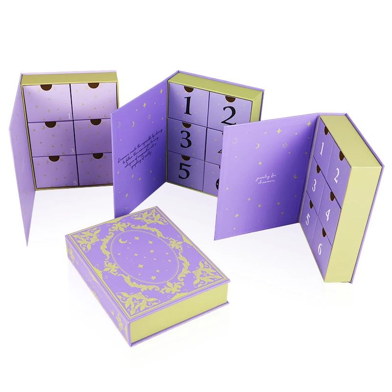 customized. Customized Recyclable Christmas Calendar 6 Days Box Countdown Empty Advent Calendar Box for Cosmetics Jewelry