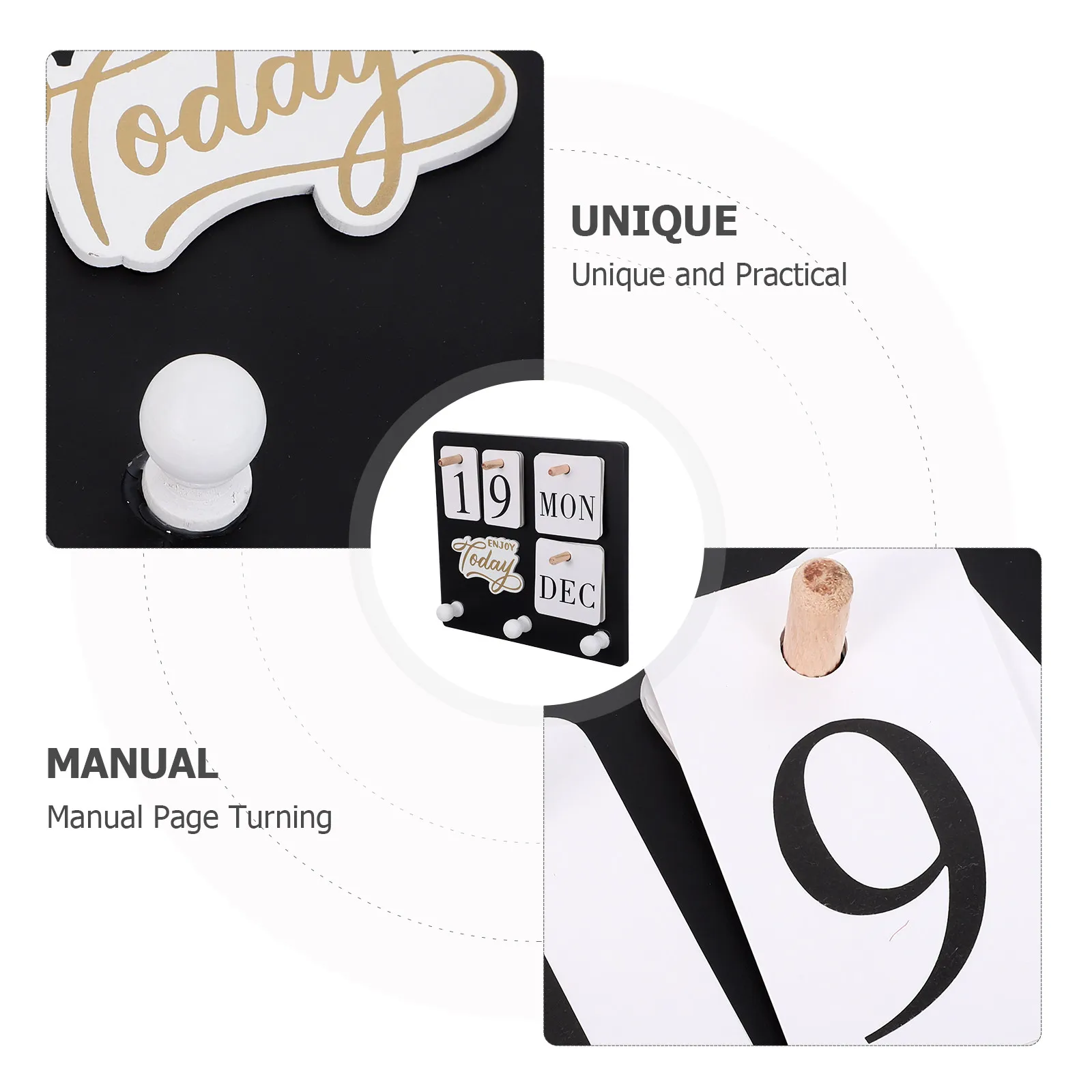 Modern Perpetual Calendar Wall Clock with Adjustable Date Month Year Display Slim Design for Office Home Study Room Decoration
