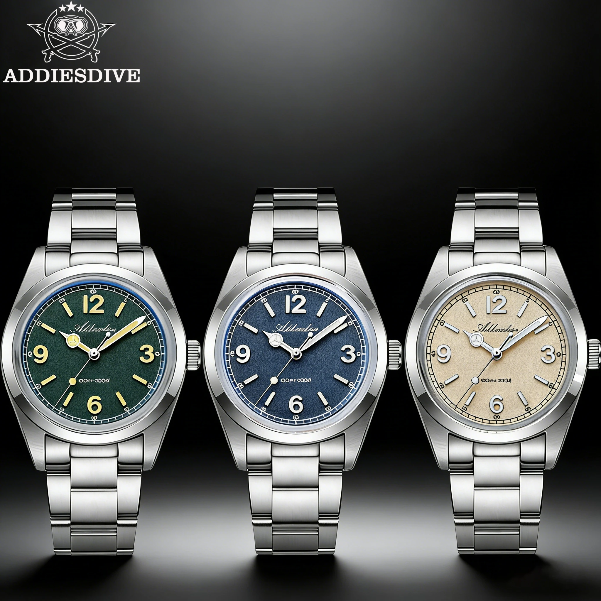 

ADDIESDIVE 36 мм кварцевые женские часы, простые, из нержавеющей стали, с люминесцентным покрытием BGW9/C3, водонепроницаемость 10 бар, механизм VH31, новые женские наручные часы