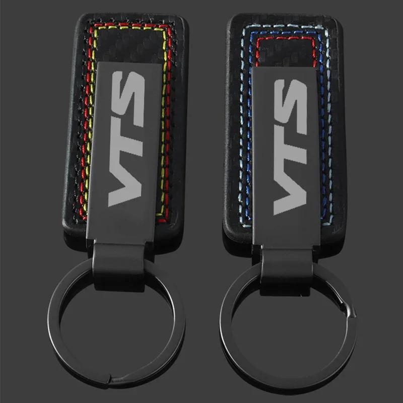 Carbon Fiber Leather Car Alloy Keychain Key Chain Rings Gifts for Citroen VTS Logo 2024 Keyrings Buckle Pendant Auto Accessories - view 4