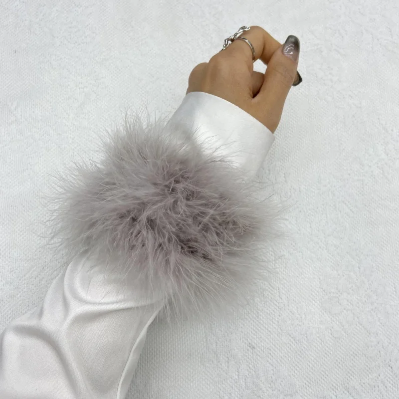 Natural Feather Wrist Arm Cuffs Women Hair Accessories Furry Bracelets Fashion Luxury Wristband Anklets For Cosplay Rave Costume