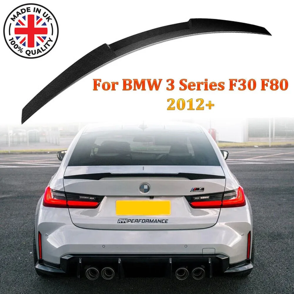 For BMW 3 Series F30 F35 & M3 F80 Carbon Fiber Look CS Style Boot Trunk Spoiler