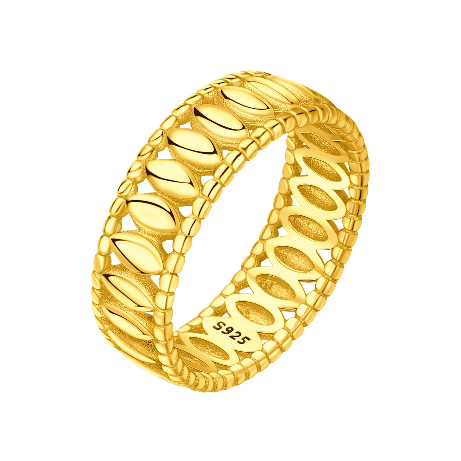Women's Vintage Pattern Closed Ring in S925 Sterling Silver