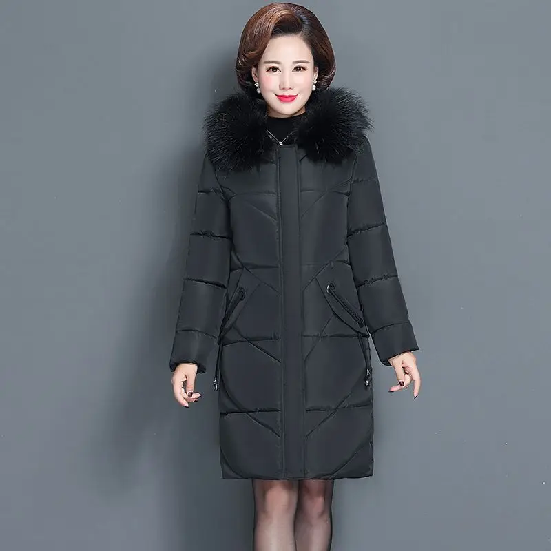 Winter Down Cotton Jacket for Women Loose Thick Outerwear for Middle-aged Elderly Large Size Warm Clothing for Mom Fashion 2024