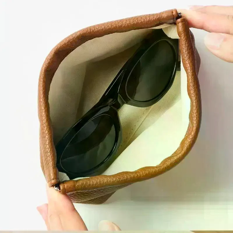 Soft PU Leather Magnetic Eyeglass Case – Portable Sunglasses Storage Bag, Multi-Functional Daily Accessory