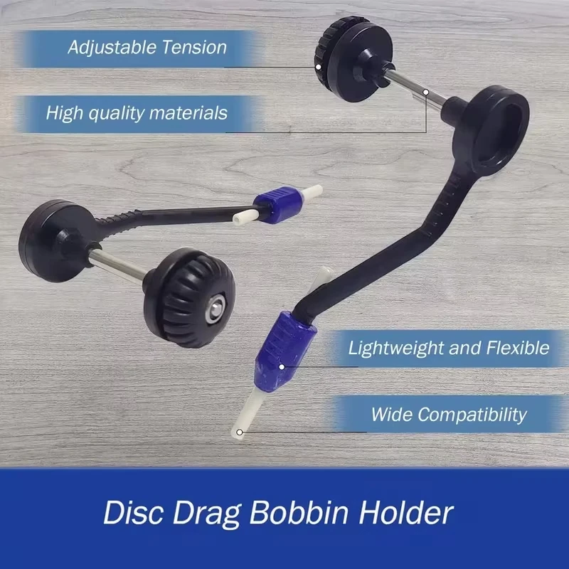 2PCS Fly Tying Bobbin Holder Ceramic Tube Disc Drag Adjustable Tension Thread Holder Stainless Steel Fly Tying Tool Accessories - view 5