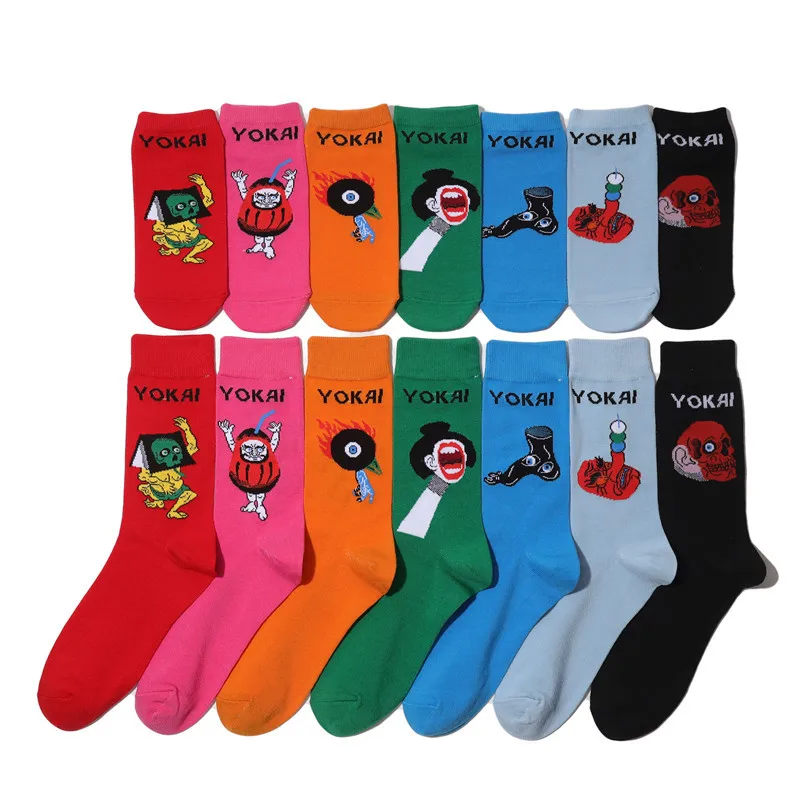 

Monster Series Anime Socks Cotton Monster Tale Yokai Cosplay Short Socks Cartoon Personality Fashion Boat Socks Medium Socks