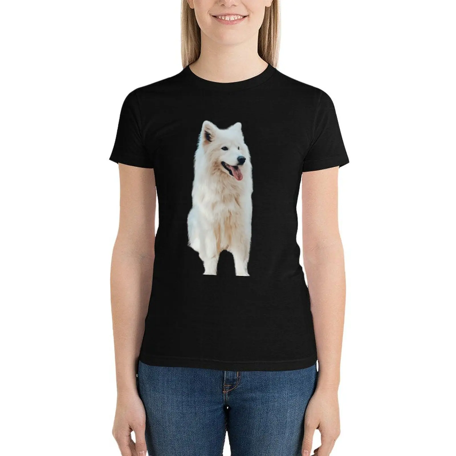 Husky dog with a piercing look T-Shirt kawaii clothes summer clothes T-shirts for Women