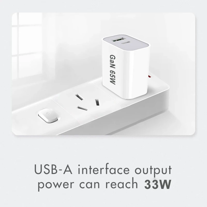 Quick Charging 3.0 65W GaN AU UK US EU Phone USB C Plug Fast Charger For iPhone 13 12 11 iPad Xiaomi 12 USB PD Charge Port