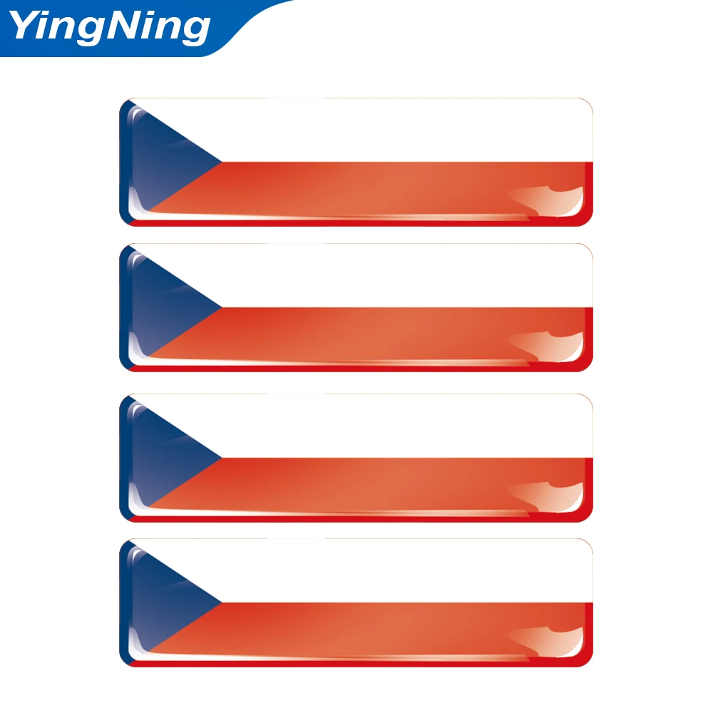 Czech Republic Flag Sticker 3D Domed Decals Car Styling Accessories for Skoda Octavia Fabia Superb Kodiaq Karoq motive exterior view 2