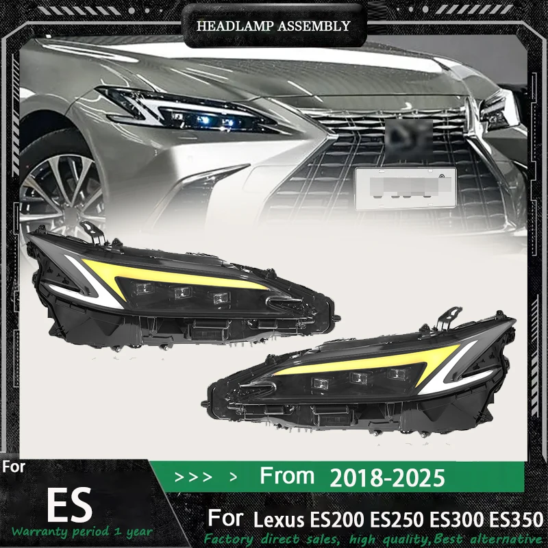 

Автомобильная фара для Lexus ES, светодиодная фара 2018-2025 ES200 ES250 ES350 ES300H, дальний свет, Plug and Play, автомобильные аксессуары