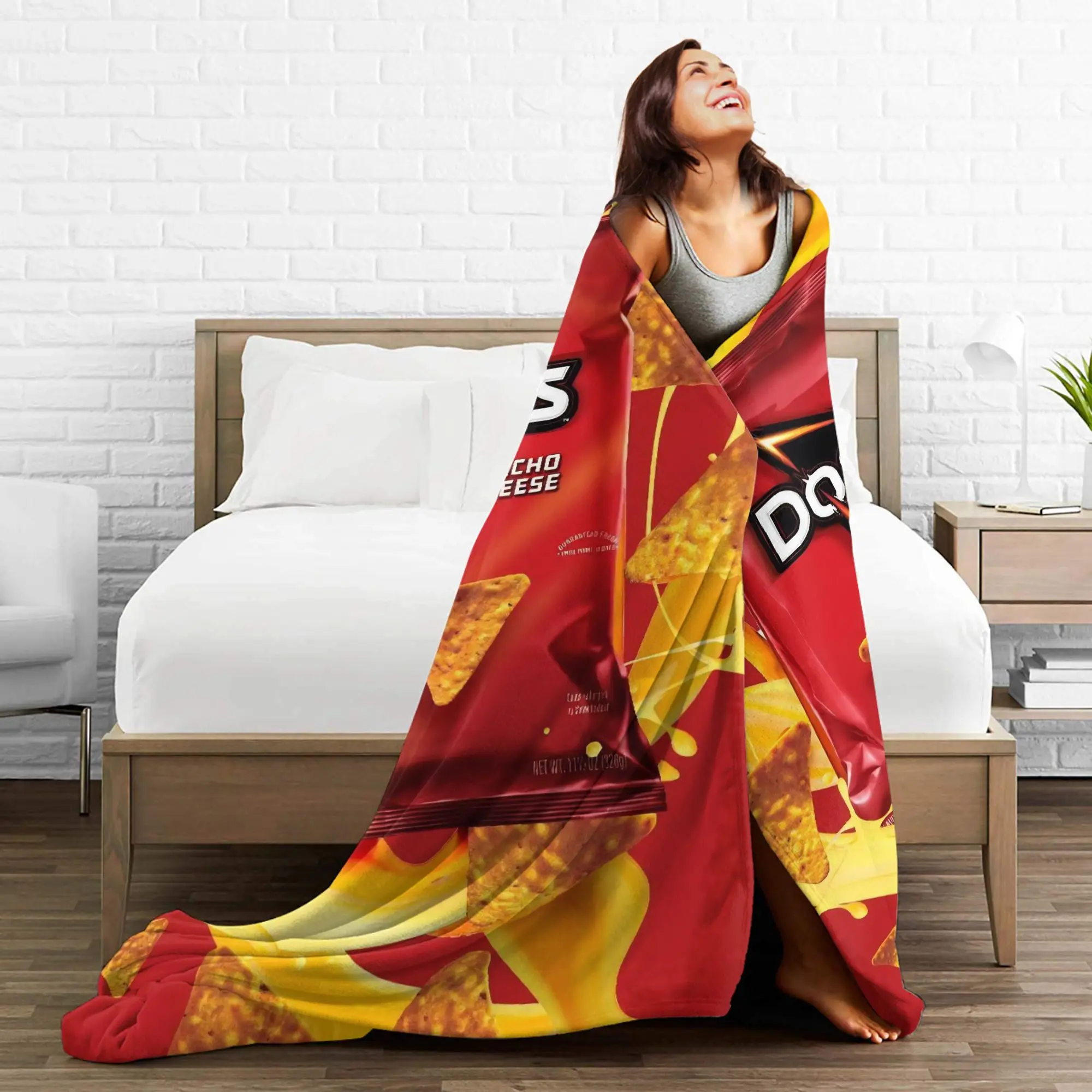 Doritos Tortilla Chips Puffed Food Throw Blanket Soft Graphic Blanket  For Sofa Home Plane Travel Flannel Bedspread Bed Cover - view 4