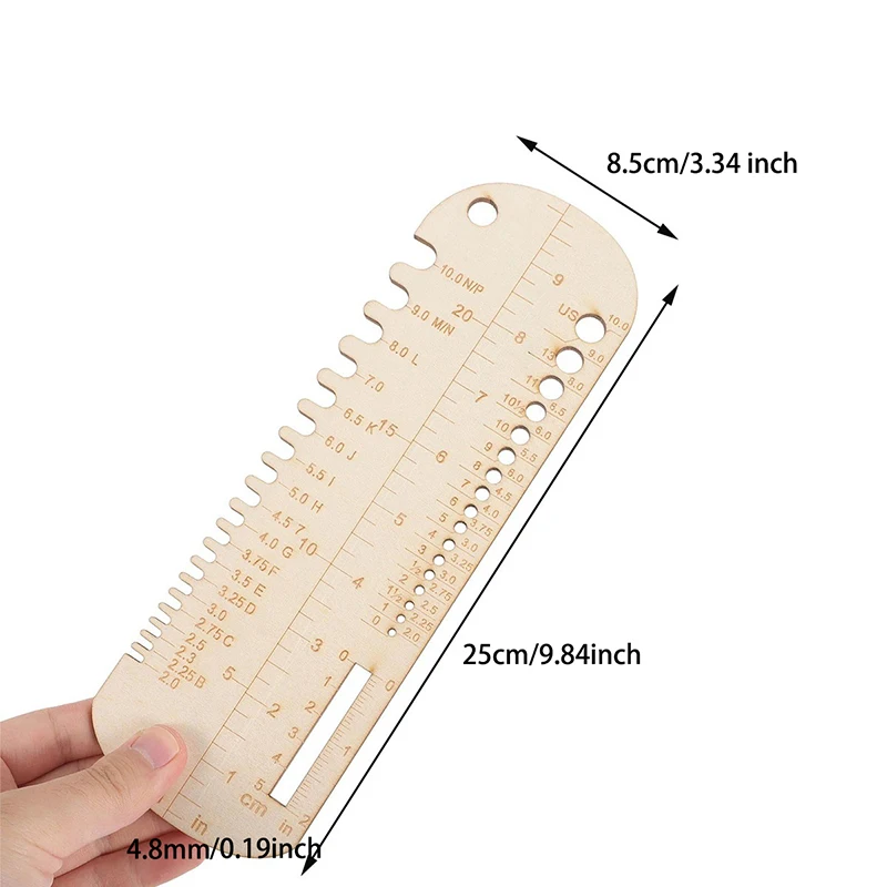 YOMDID 1PC Wood Sock Ruler Knitting Crochet Measuring Device Handcraft Socks Measuring Board DIY Sock Sewing Knitted Accessories