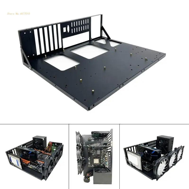 1Pc ATX Black Cold Rolled Steel Plate Mining Rig Frame for GPU Cold Rolled Steel Open Chassis Miner Mining Frame  Dropship