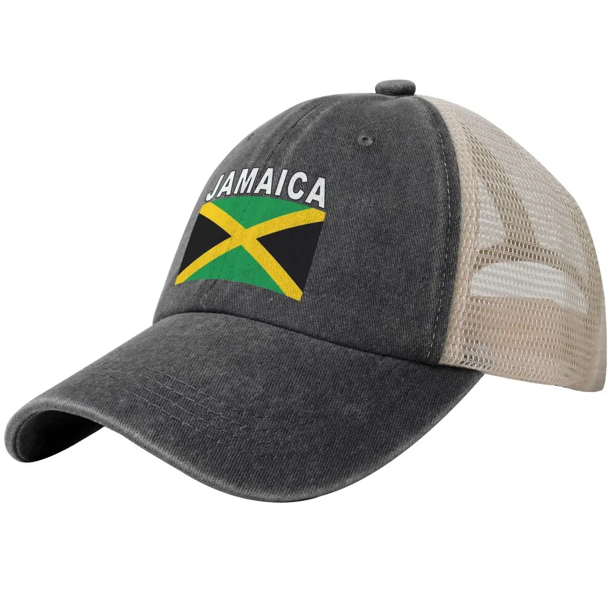 Jamaica Flag Denim Baseball Cap National Soccer Game Running Hippie Sunscreen Hip Hop Hats Men Women Stylish Print Baseball Caps