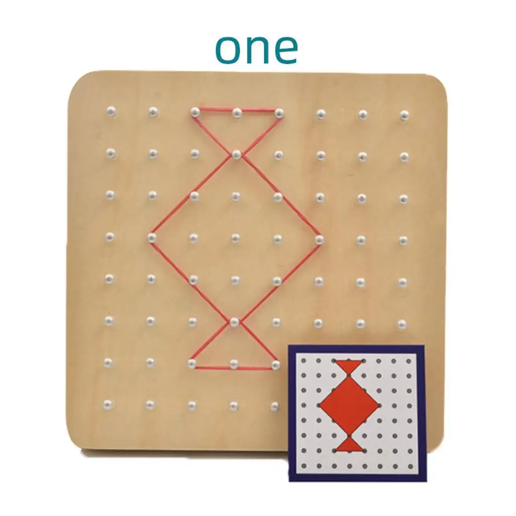 Nail Geoboard with Pattern Cards Math Learning Education Kids Toy use rubber band to make different shape Imagination Develop
