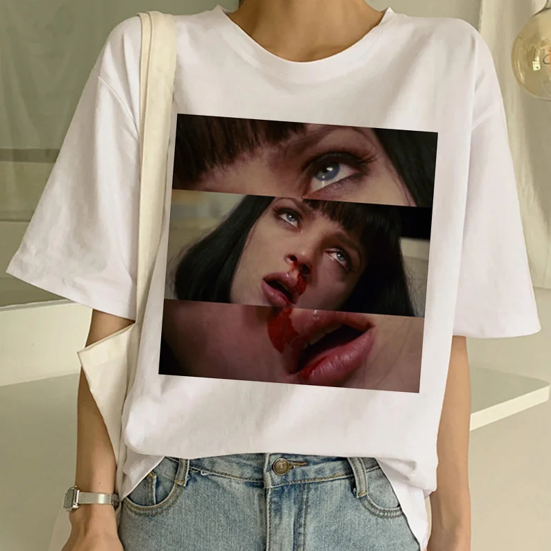 Pulp Fiction Mia Wallace Mary t shirt women Y2K Japanese top female funny clothes