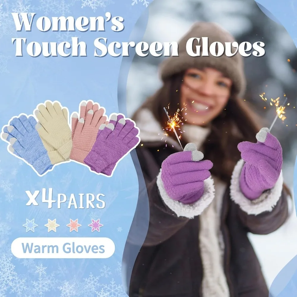 Dames winterhandschoenen touchscreen koud weer, verjaardagscadeaus voor volwassen vrouwen haar moeder vrouw