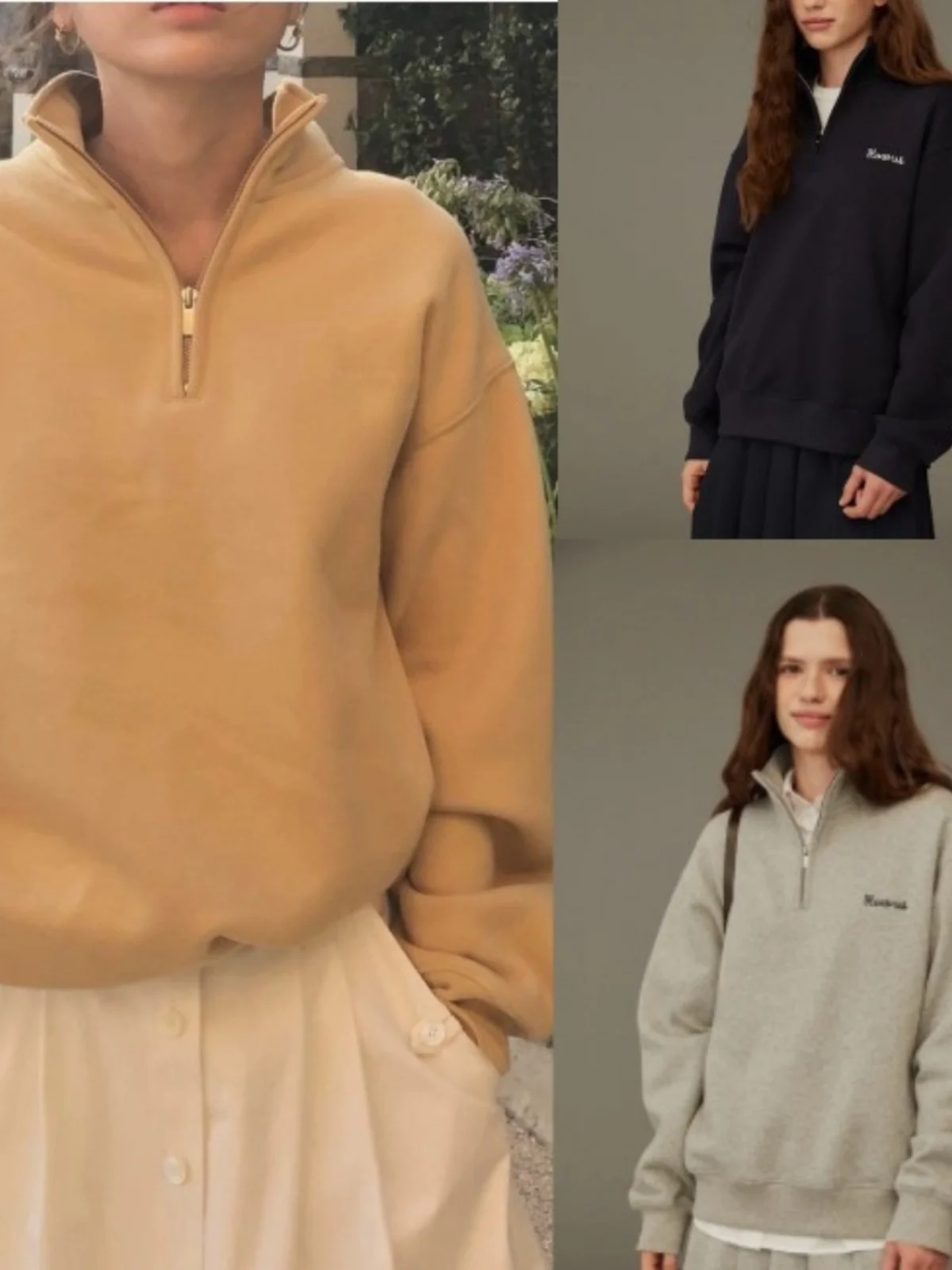 

Женская толстовка Howus Осень 2023 с вышивкой, простым повседневным дизайном, воротником-стойкой, на молнии, свободного кроя, с длинными рукавами, универсальная, в уличном стиле