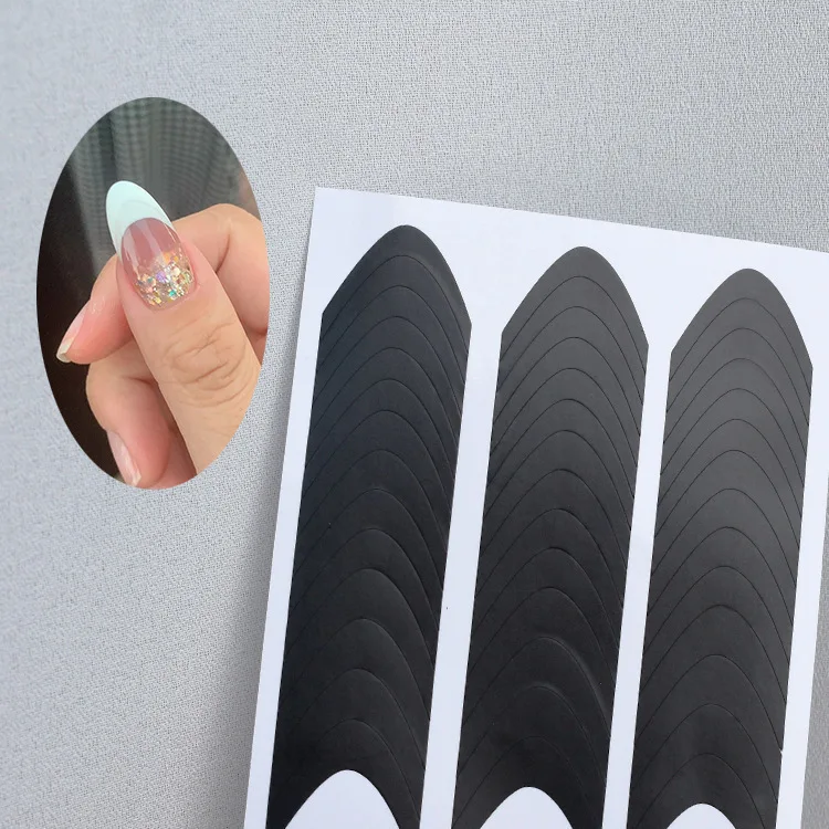French Strip Line Nail Art Form Fringe Tip Guides Wavy Oblique Spray Template Stickers Creative Stencil DIY Manicure Tools Decor