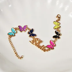 Customized Name Stainless Steel Butterfly Bracelet Personalized Children's Stainless Steel Bracelet Birthday Gift