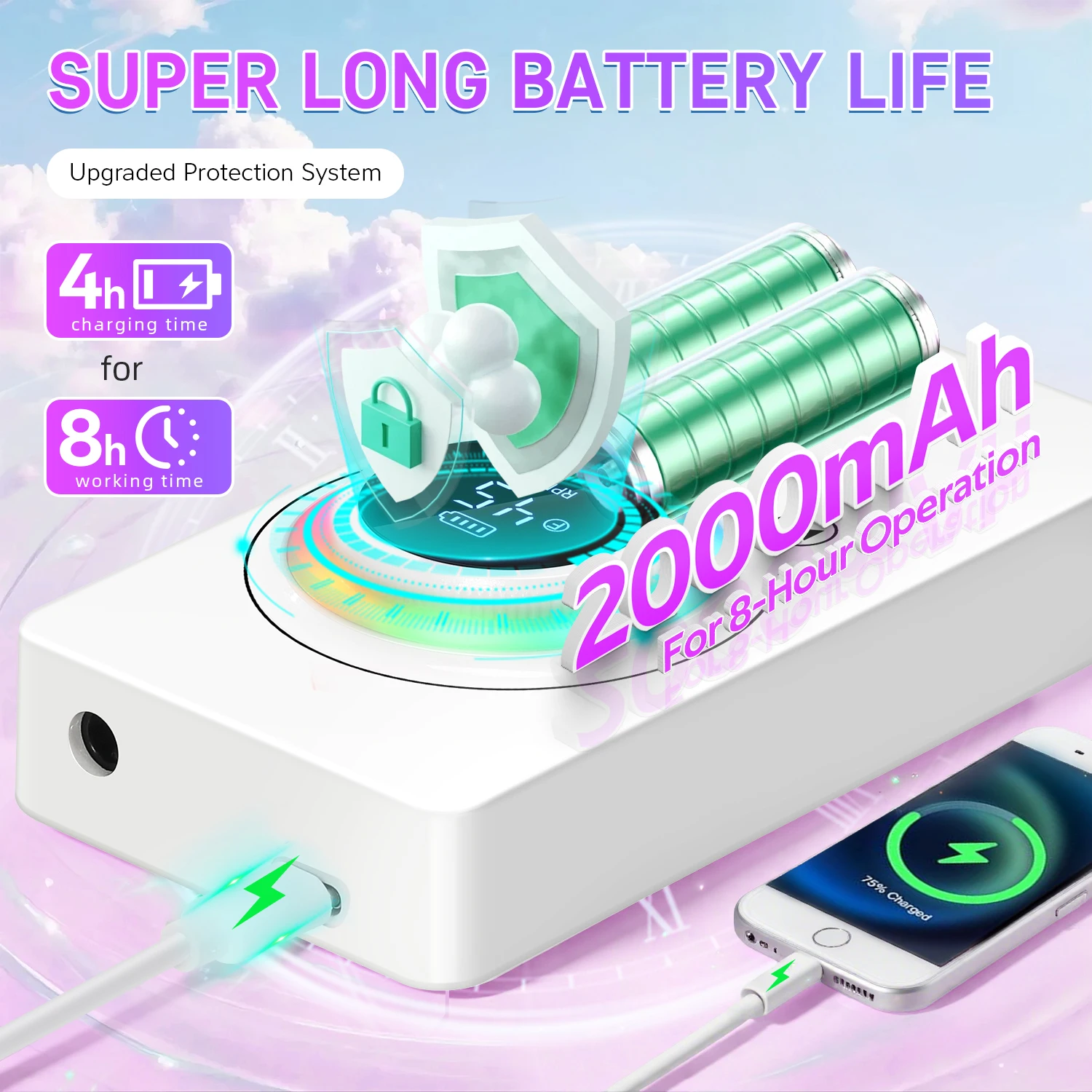 45000RPM Rechargeable Nail Drill –  Electric Nail File with LCD, USB-C, 8-Color LED Light, Dual Rotation, for Acrylic & Gel