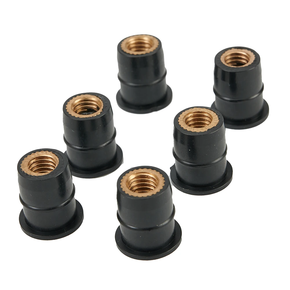 M6 Rubber Nut Nuts Portable Reliable 10PCS KIT Fixing 6mm Rubber Brass Damper Panel M6 Replacement Accessories