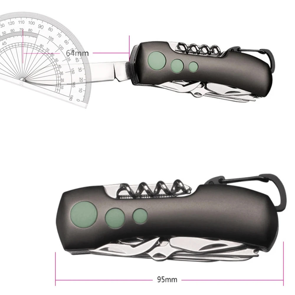 التخييم سكينة سرفايفل 15 في 1 الفولاذ المقاوم للصدأ السويسري سكين صغير للطي المفاتيح متعددة الوظائف في الهواء الطلق EDC سكاكين جيب صغير