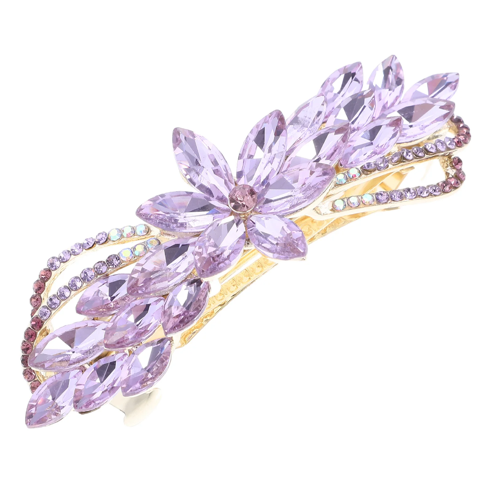 

Rhinestone Hair Clip Accessories for Girls Clips Styling Purple Zinc Alloy Women Barrettes