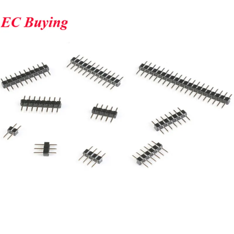 50pcs/lot 2.0mm Single 2P 3P 4P 5P 6P 7P 8P 10P 12P 20P 40P Pin Header Single Row Pitch Connectors PCB Board Adapter