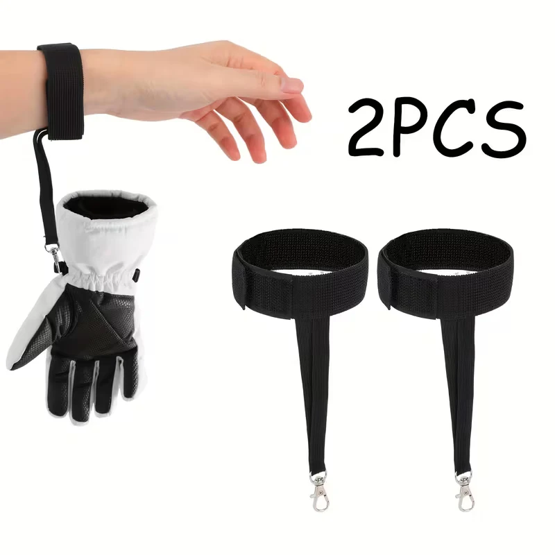 Guantes de esquí elásticos, pulseras, deportes al aire libre, cuerdas de suspensión antipérdida, guantes universales para adultos, cinturones