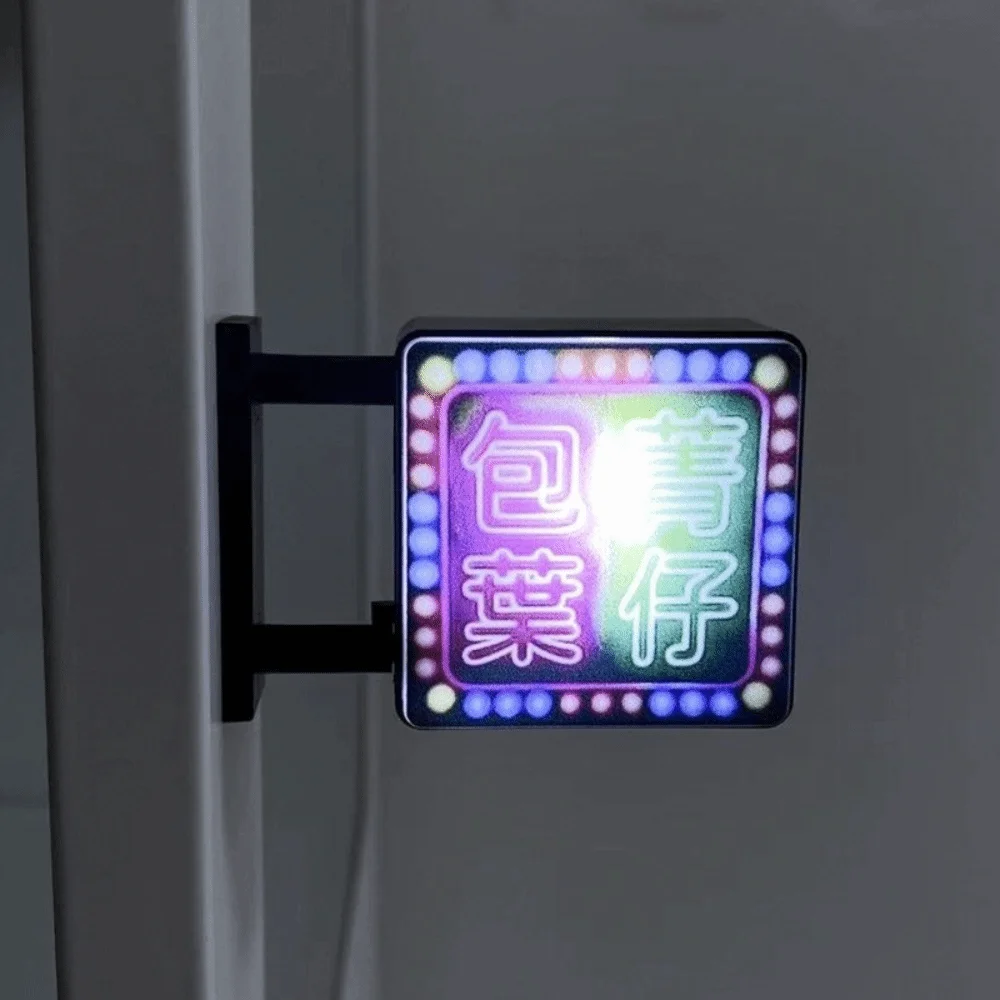 Plastic LED Light Refrigerator Magnet Mini Vintage Energy Saving Glowing Magnetic Advertising Sign Magnetic Base Novelty