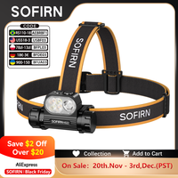 SOFIRN HS22 Headlamp 2500lm 18650 4000mAh Flashlight 2700-6000K Stepless Color Temperature Adjustment SFT25R LED Dual Switch