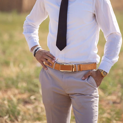 Imagen 2 del producto Nuevo cinturón con hebilla cuadrada de aleación para hombre de ocio y negocios, cinturón vaquero de cuero de alta calidad de diseñador de lujo para hombre, multicolor