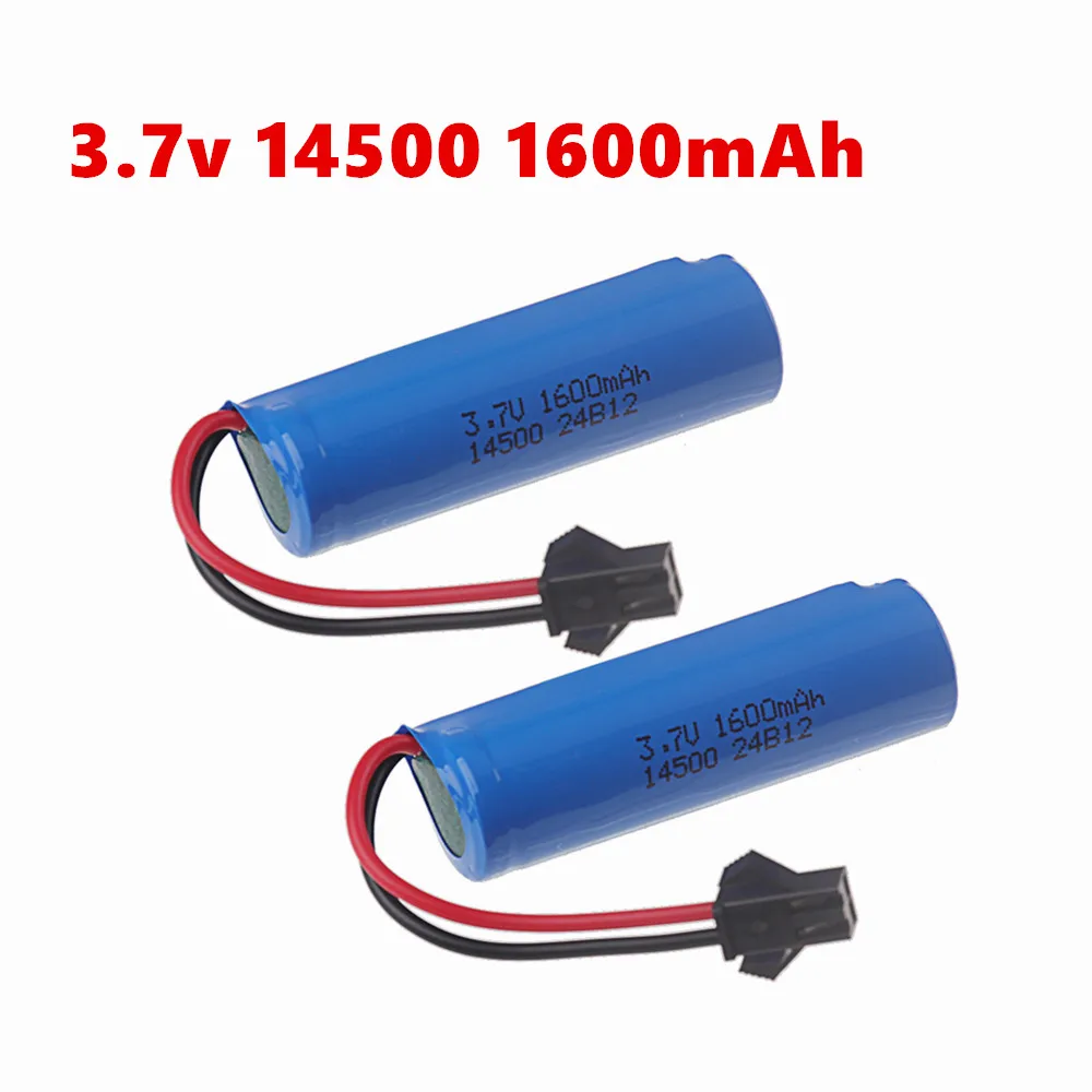 Upgraded 3.7V 1600mAh lipo battery For JJRC C2 D828 RC Car Parts 14500 SM Plug For RC Stunt Dump Car Battery Toys Accessories