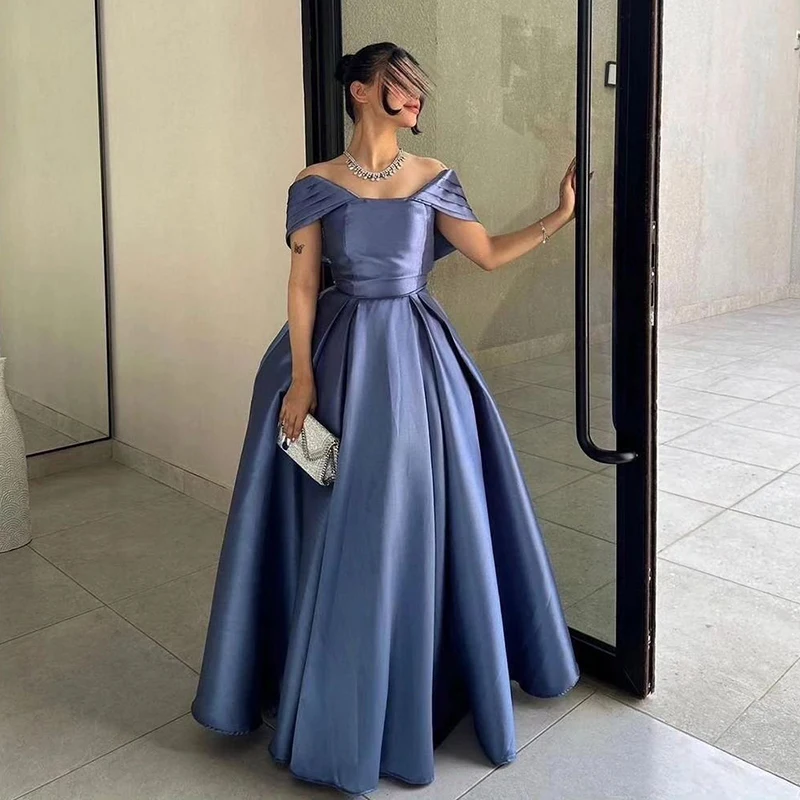 

Thinyfull 2025 A-Line Prom Evening Dresses Saudi Arabia Beadings Satin Party Dress Formal Night Cocktail Prom Gowns Custom Size