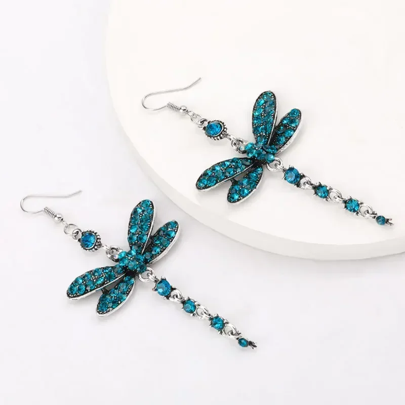 Boucles d'oreilles pendantes libellule biscuits pour femme