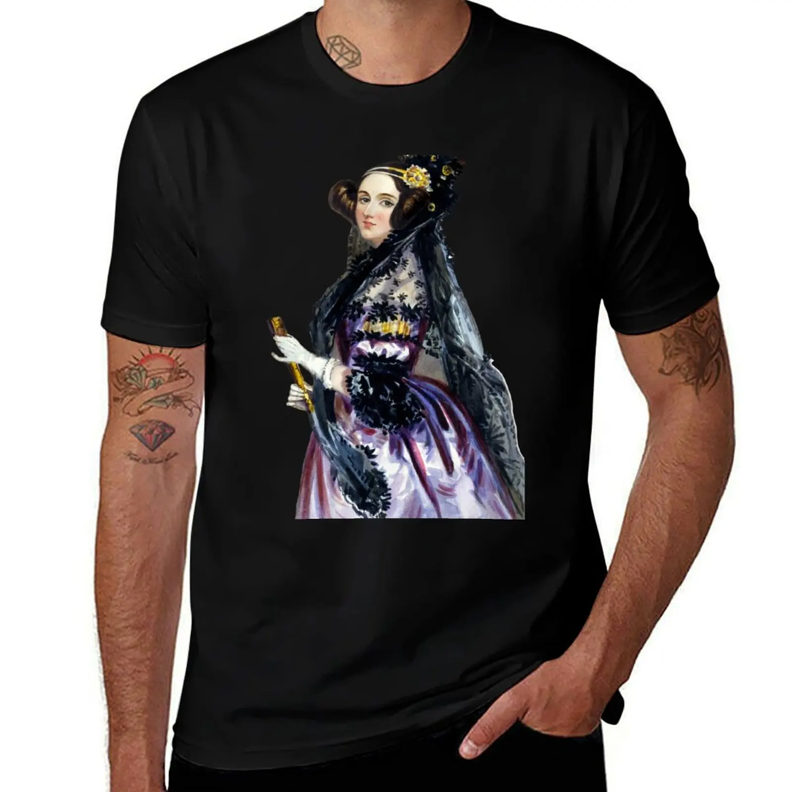 Ada King Countess Of Lovelace Portrait T-Shirt Street Style Casual Tee Shirt T-Shirt