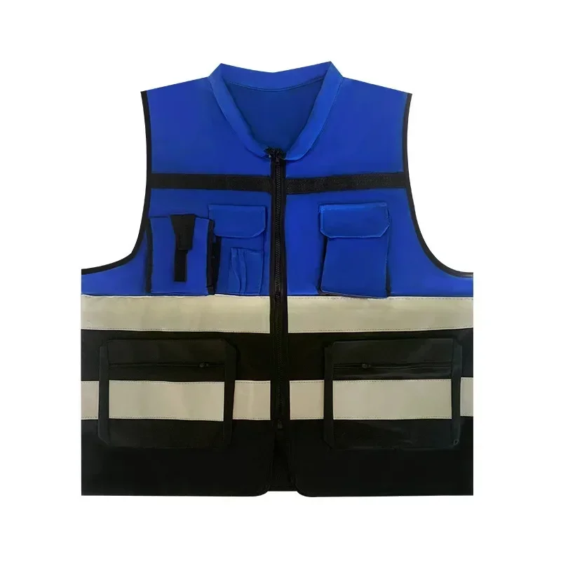 High Visibility Security Reflective Vest Pockets Design Reflective Vest Outdoor Traffic Safety Cycling Wear