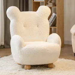 Canapé en forme d'ours à siège unique, petit canapé mignon, mobilier simple, sherpa