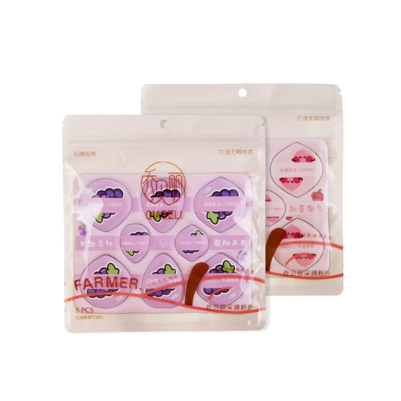 8 pièces bouffée de poudre visage Triangle éponge de maquillage bouffées de velours doux pour poudre libre réglage poudre mélangeur fond de teint éponge