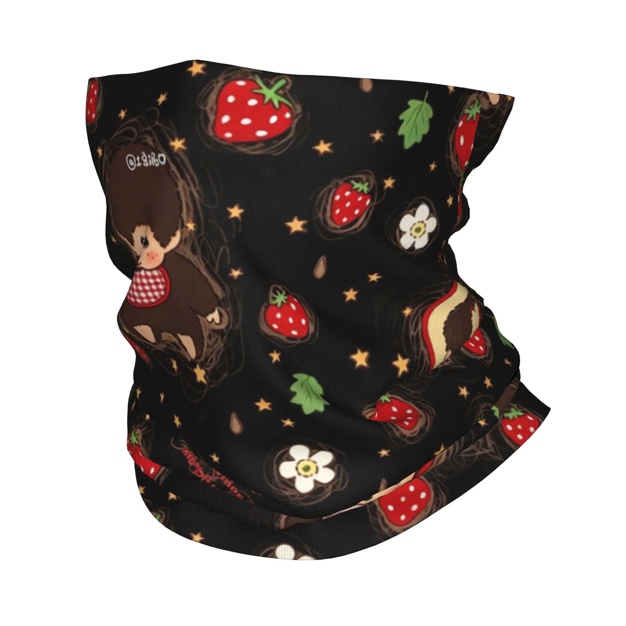 Custom M-Monchhichis Winter Headband Neck Warmer Women Men Hiking Hunting Tube Scarf Cute Monkey Character Face Bandana Gaiter