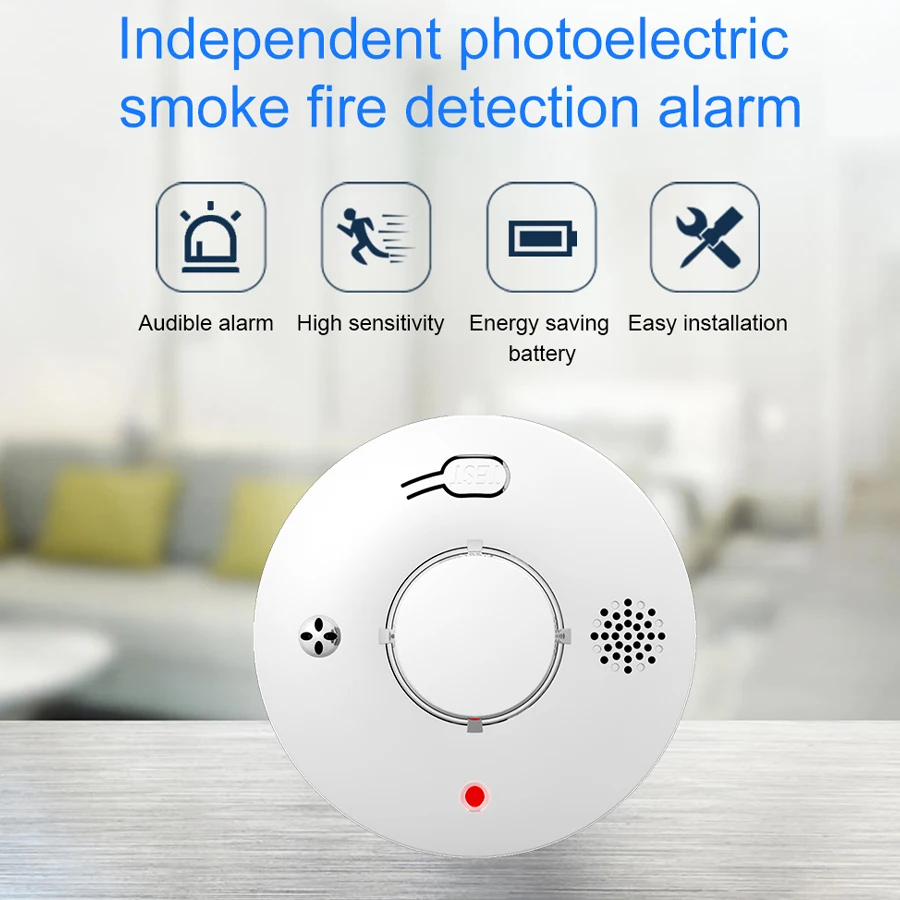 WiFi Zigbee 433MHz Photoelectric Smoke Alarm High Sensitivity Fire Alarm Home Security System Firefighters For Bedroom, Kitchen