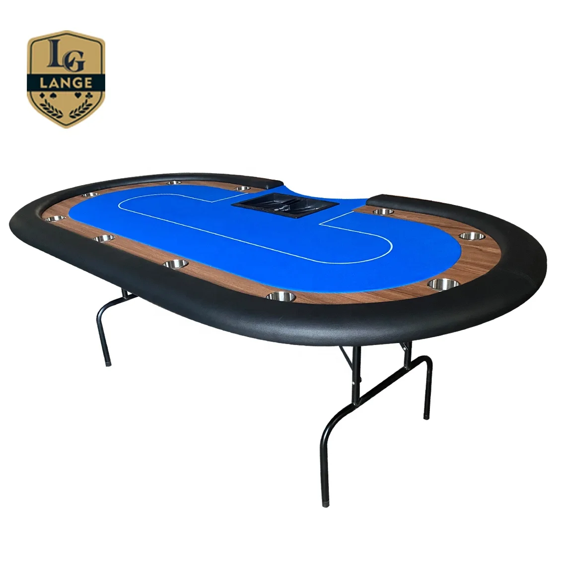

96 Inch 10 Player Texas Hold'em Poker Table Custom Design Casino Poker Table